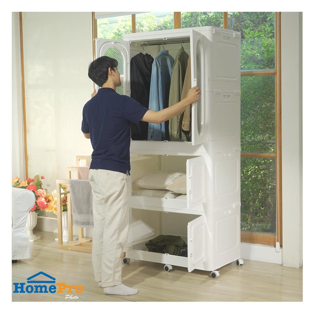 ตู้เสื้อผ้า 3 ชั้น STACKO GRACE 84X52.8X188.6 ซม. สีขาว