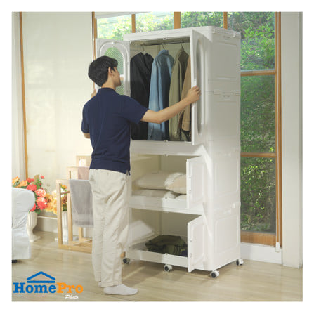 ตู้เสื้อผ้า 3 ชั้น STACKO GRACE 84X52.8X188.6 ซม. สีขาว_4