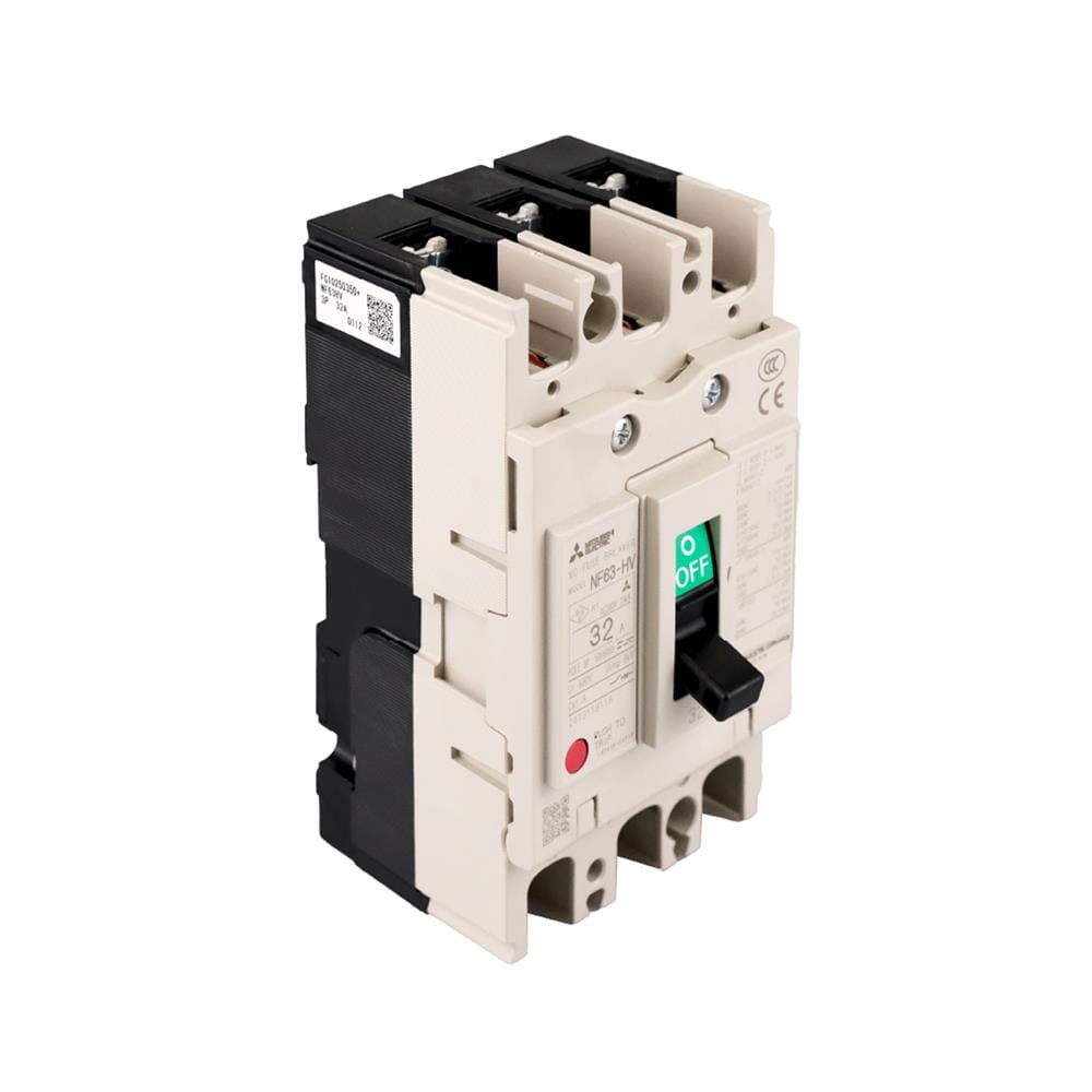 เซอร์กิตเบรกเกอร์ 3 โพล 3 เฟส MITSUBISHI NF63HV 32 แอมป์ 10 KA 380 โวลต์