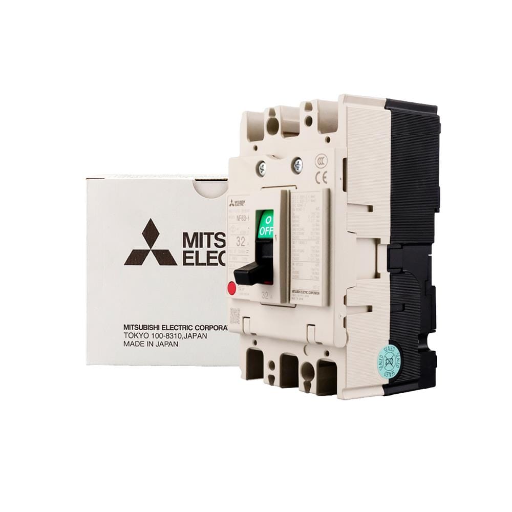 เซอร์กิตเบรกเกอร์ 3 โพล 3 เฟส MITSUBISHI NF63HV 32 แอมป์ 10 KA 380 โวลต์