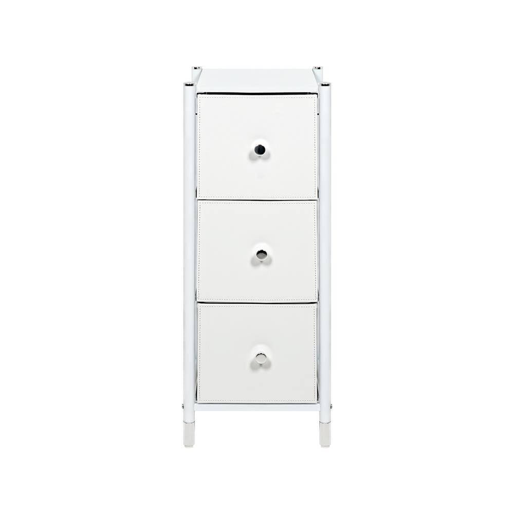 ชั้นลิ้นชักหนัง 3 ชั้น STACKO LUZZO 29X35X77.3 ซม. สีขาว