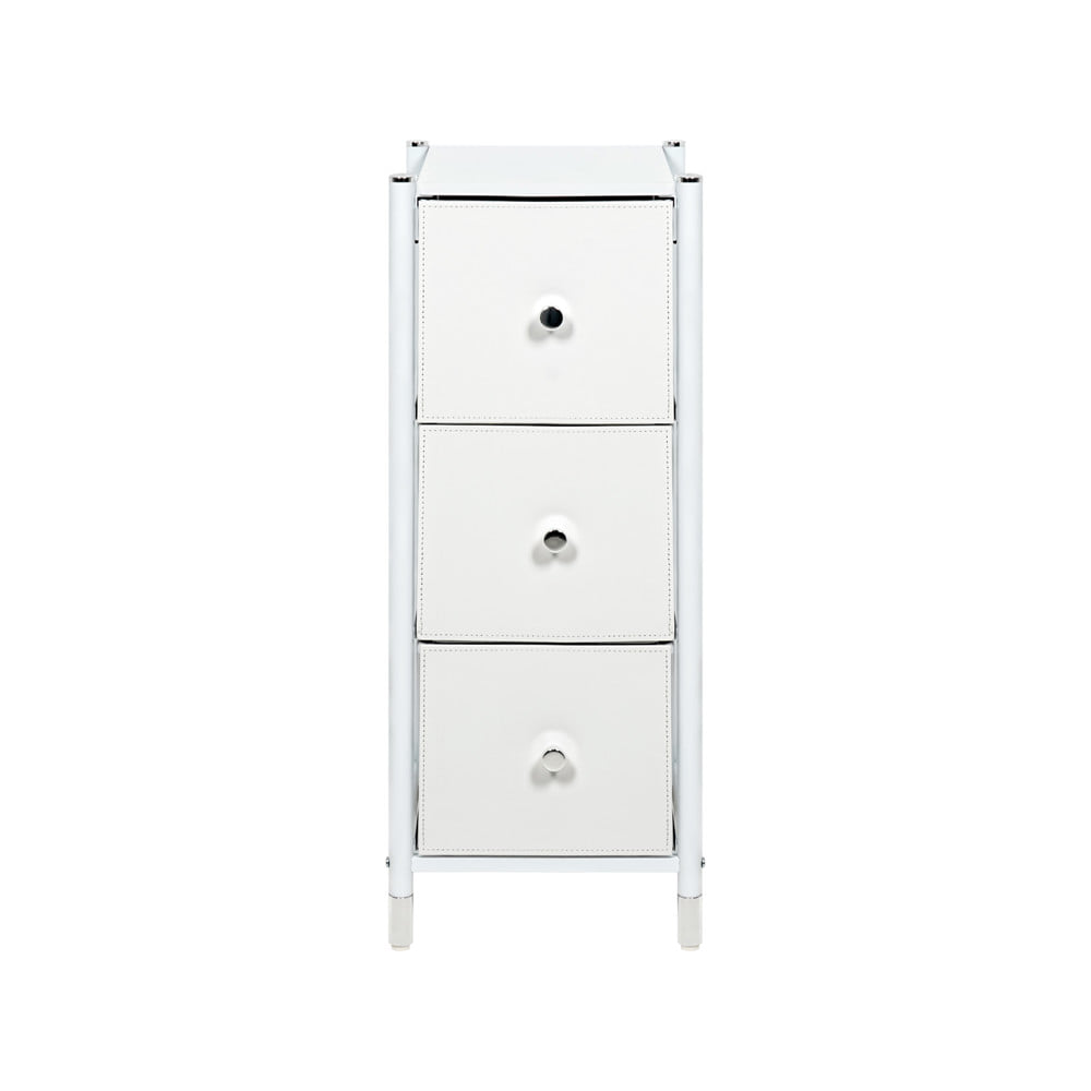 ชั้นลิ้นชักหนัง 3 ชั้น STACKO LUZZO 29X35X77.3 ซม. สีขาว
