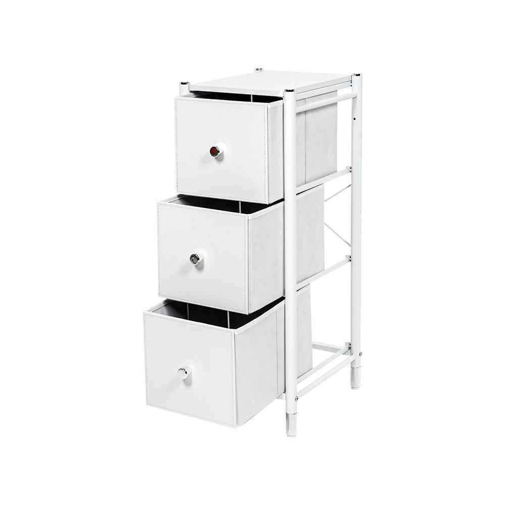 ชั้นลิ้นชักหนัง 3 ชั้น STACKO LUZZO 29X35X77.3 ซม. สีขาว