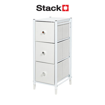 ชั้นลิ้นชักหนัง 3 ชั้น STACKO LUZZO 29X35X77.3 ซม. สีขาว_1