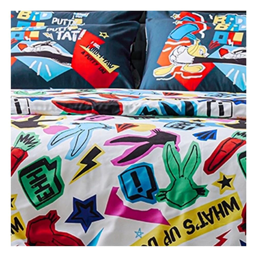 ชุดผ้าปูที่นอน 6 ฟุต (ชุด 6 ชิ้น) PREMIER SATIN LOONEY TUNES FJ010