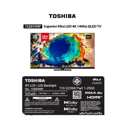 มินิแอลอีดีทีวี 75 นิ้ว TOSHIBA (4K, MINI LED, VIDAA) 75Z870NP_4