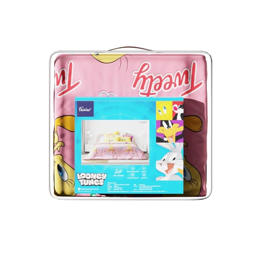 ชุดผ้าปูที่นอน 6 ฟุต (ชุด 6 ชิ้น) PREMIER SATIN TWEETYS FJ007