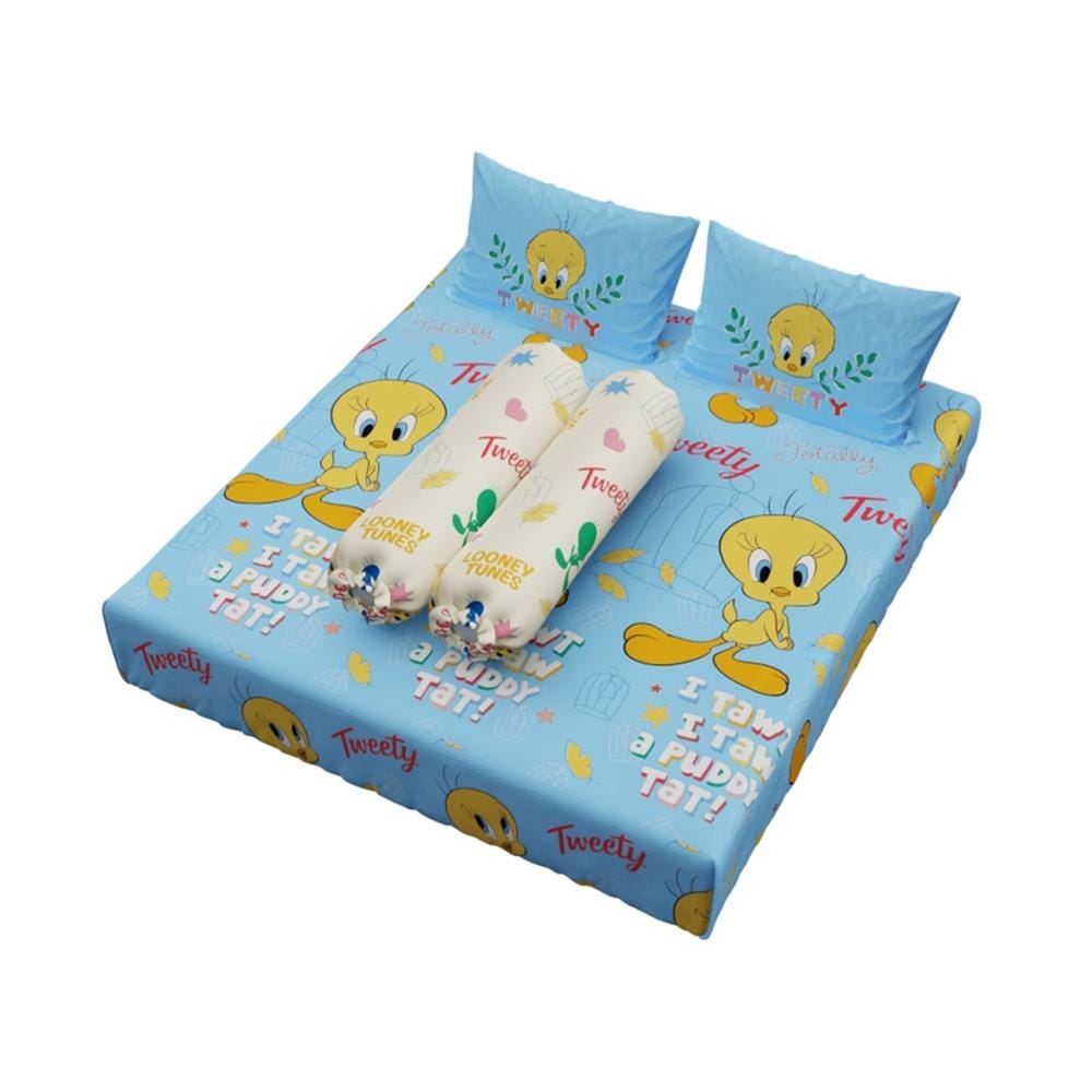 ชุดผ้าปูที่นอน 5 ฟุต (จำนวน 5 ชิ้น) PREMIER SATIN TWEETYS FJ006