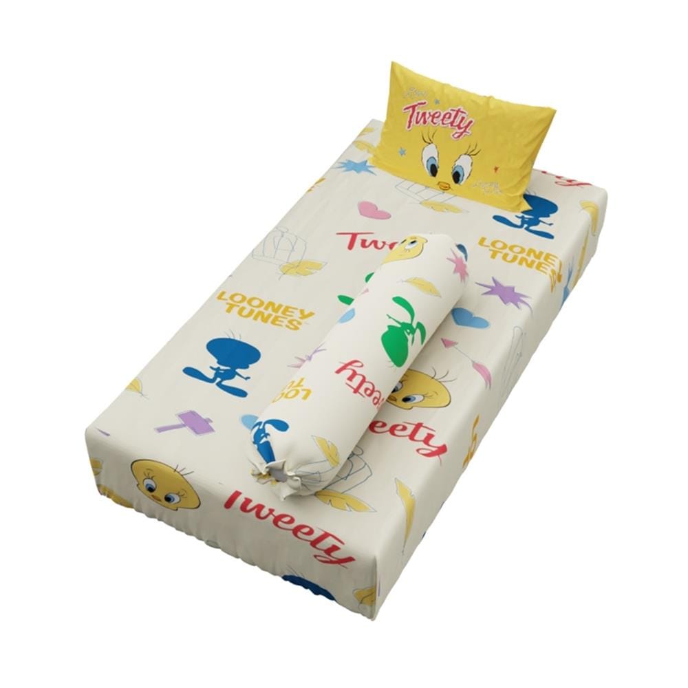 ชุดผ้าปูที่นอน 3.5 ฟุต (จำนวน 3 ชิ้น) PREMIER SATIN TWEETYS FJ008