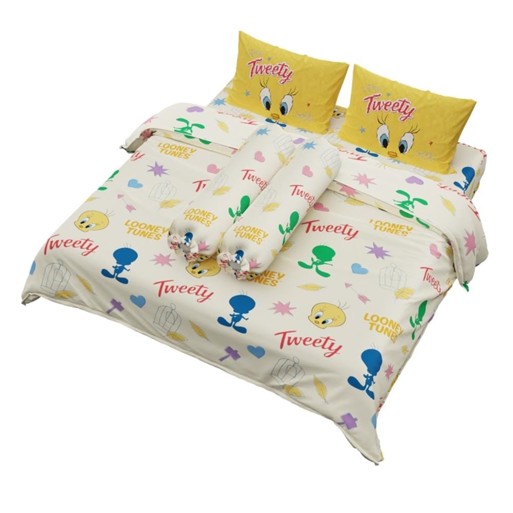 ชุดผ้าปูที่นอน 5 ฟุต (จำนวน 5 ชิ้น) PREMIER SATIN TWEETYS FJ008