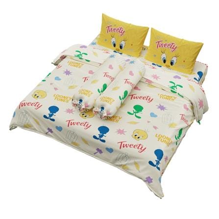 ชุดผ้าปูที่นอน 5 ฟุต (จำนวน 5 ชิ้น) PREMIER SATIN TWEETYS FJ008_1