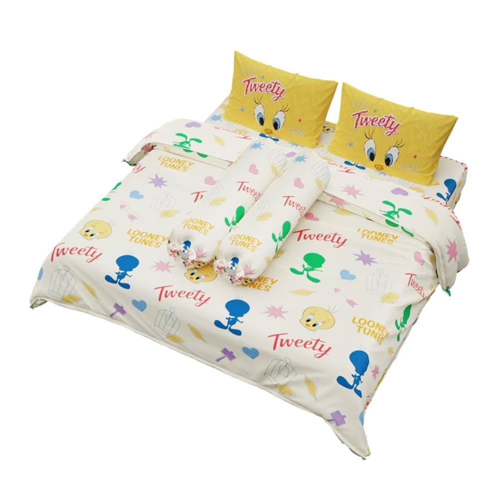 ชุดผ้าปูที่นอน 6 ฟุต (จำนวน 5 ชิ้น) PREMIER SATIN TWEETYS FJ008