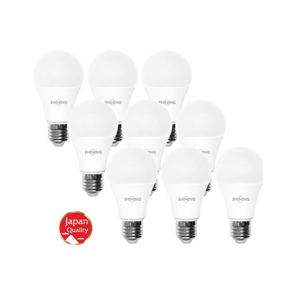 หลอด LED SHINING A60 9 วัตต์ DAYLIGHT E27 (แพ็ก 9 ชิ้น)