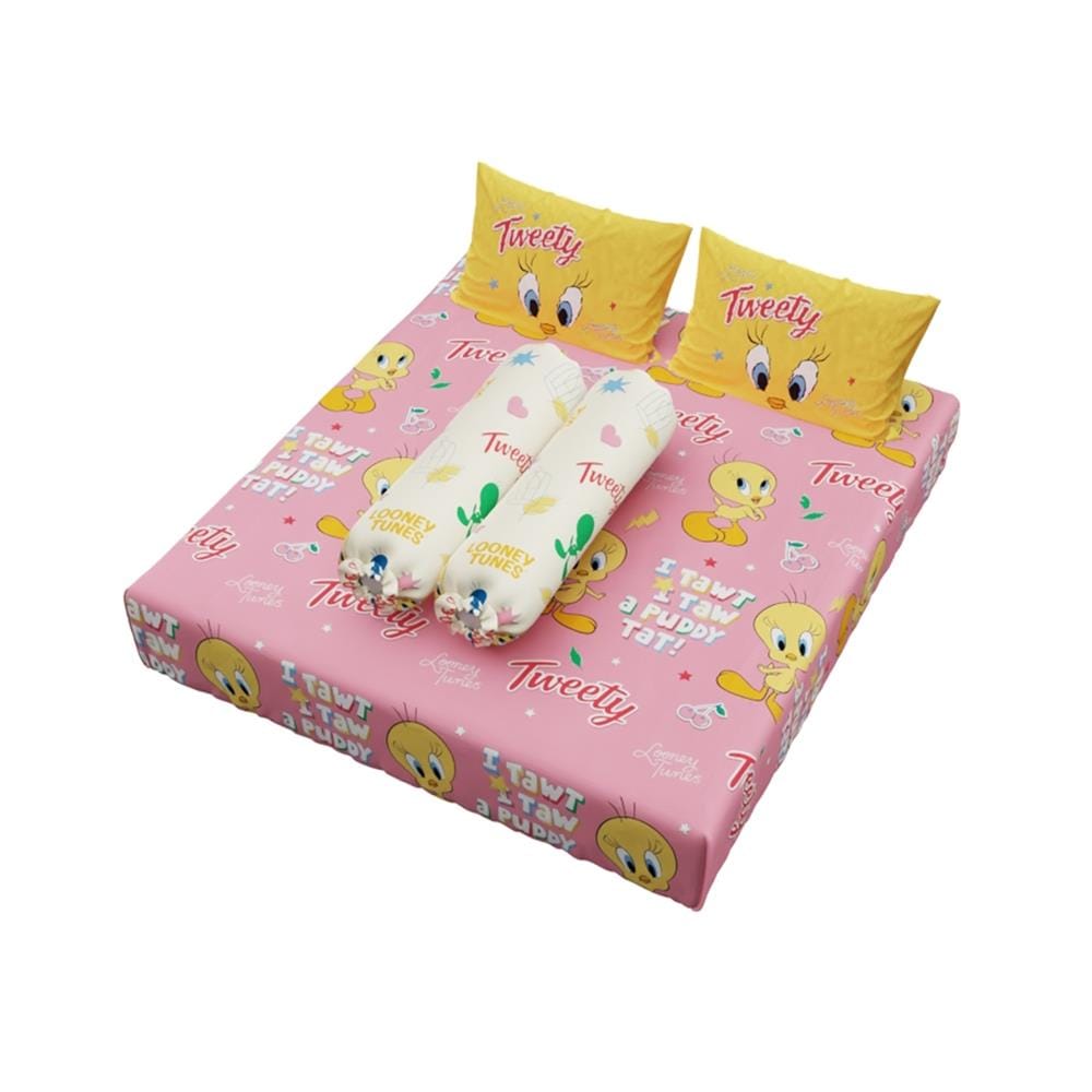 ชุดผ้าปูที่นอน 6 ฟุต (จำนวน 5 ชิ้น) PREMIER SATIN TWEETYS FJ007