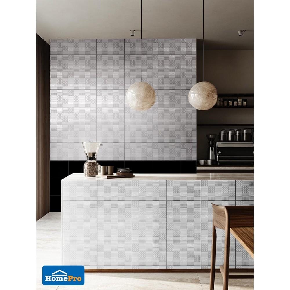 กระเบื้องผนัง 25x40 ซม. TARA คอร์เดียร์ ไลท์เกรย์ A 1 ตร.ม.