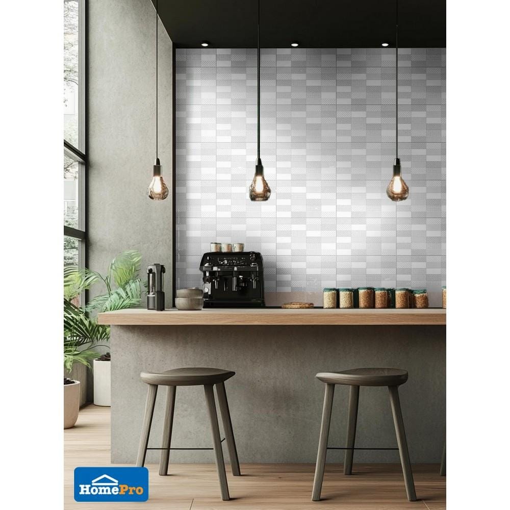 กระเบื้องผนัง 25x40 ซม. TARA เมไลน่า ไลท์เกรย์ A 1 ตร.ม.