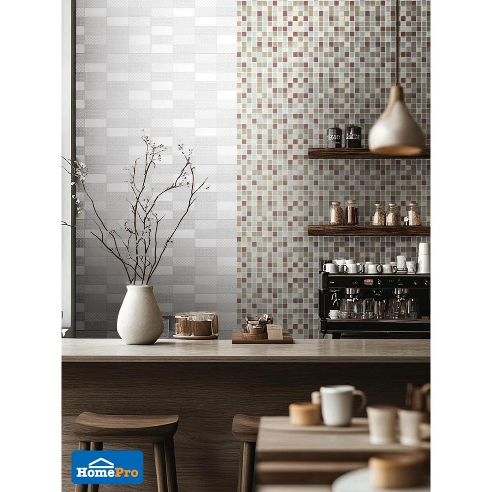 กระเบื้องผนัง 25x40 ซม. TARA เมไลน่า ไลท์เกรย์ A 1 ตร.ม.