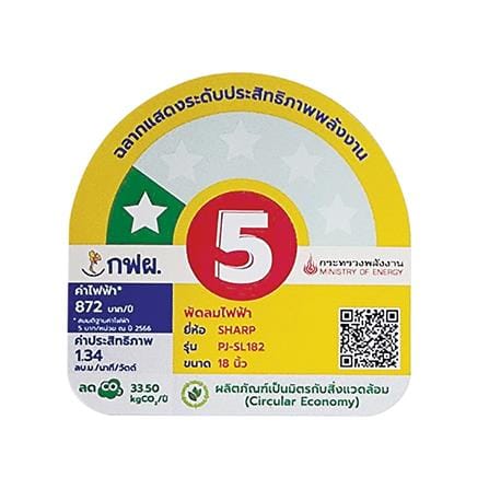 พัดลมสไลด์ 18 นิ้ว SHARP PJ-SL182MC สีเขียวอ่อน_5