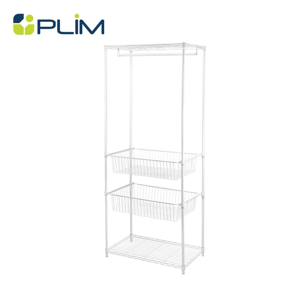 โครงตู้ราวแขวน 2 ตะกร้า PLIM PEARL 75X45X180 ซม. สีขาว