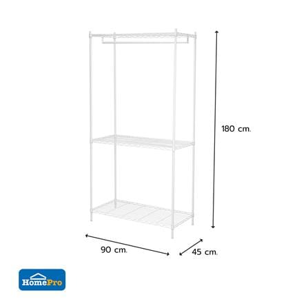 โครงตู้ราวแขวน 2 ชั้นวาง PLIM PEARL 90X45X180 ซม._7