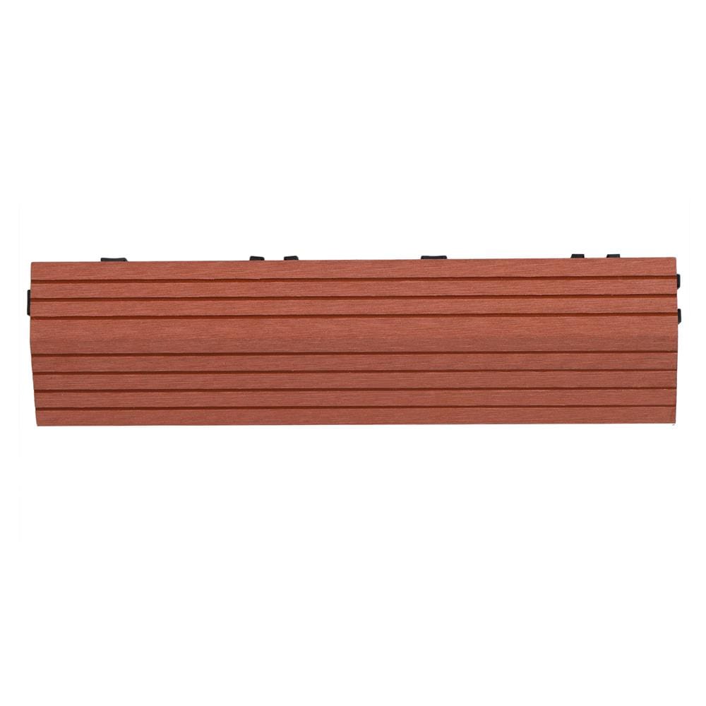 ตัวจบทางเท้า WPC ลายตรง SPRING 30X7.5 ซม. สีน้ำตาลแดง