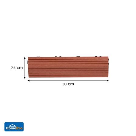 ตัวจบทางเท้า WPC ลายตรง SPRING 30X7.5 ซม. สีน้ำตาลแดง_5