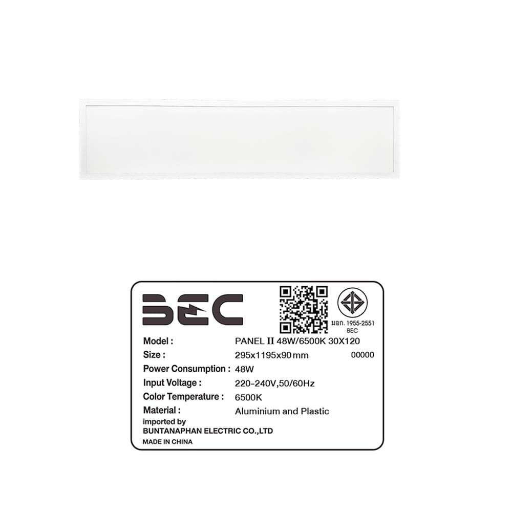 โคมฝังฝ้า LED BEC PANEL II 48 วัตต์ 30x120 ซม. DAYLIGHT