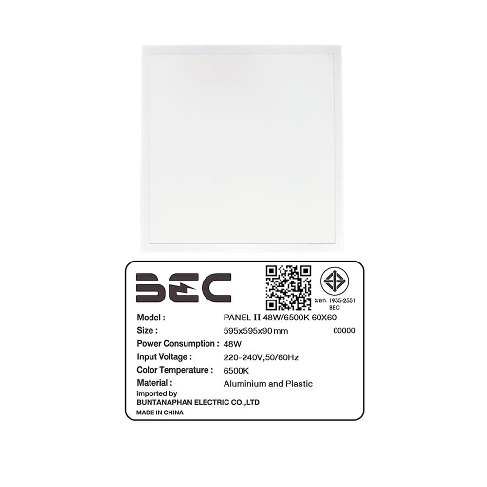 โคมฝังฝ้า LED BEC PANEL II 48 วัตต์ 60x60 ซม. DAYLIGHT