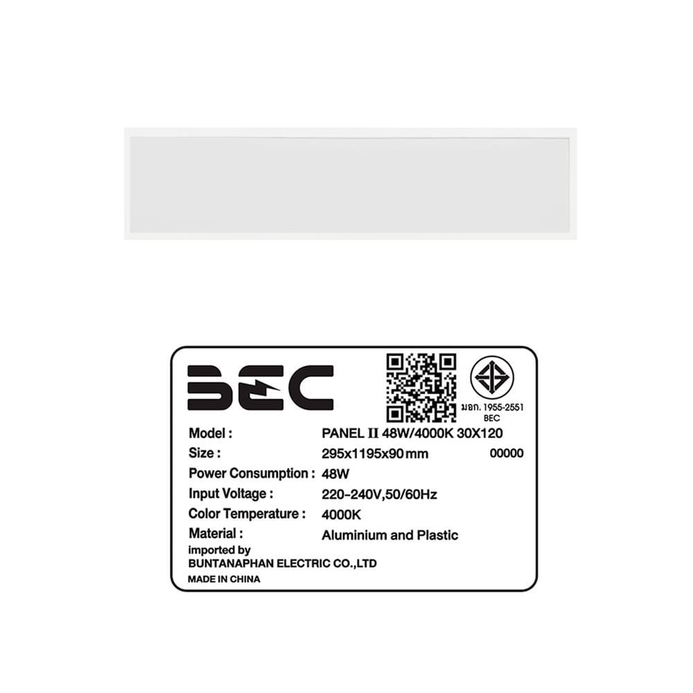 โคมฝังฝ้า LED BEC PANEL II 48 วัตต์ 30x120 ซม. COOL WHITE