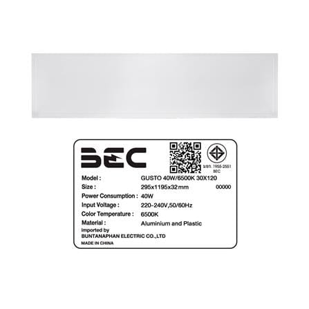 โคมฝังฝ้า LED BEC PANEL GUSTO 40 วัตต์ 30X120 ซม. DAYLIGHT_5