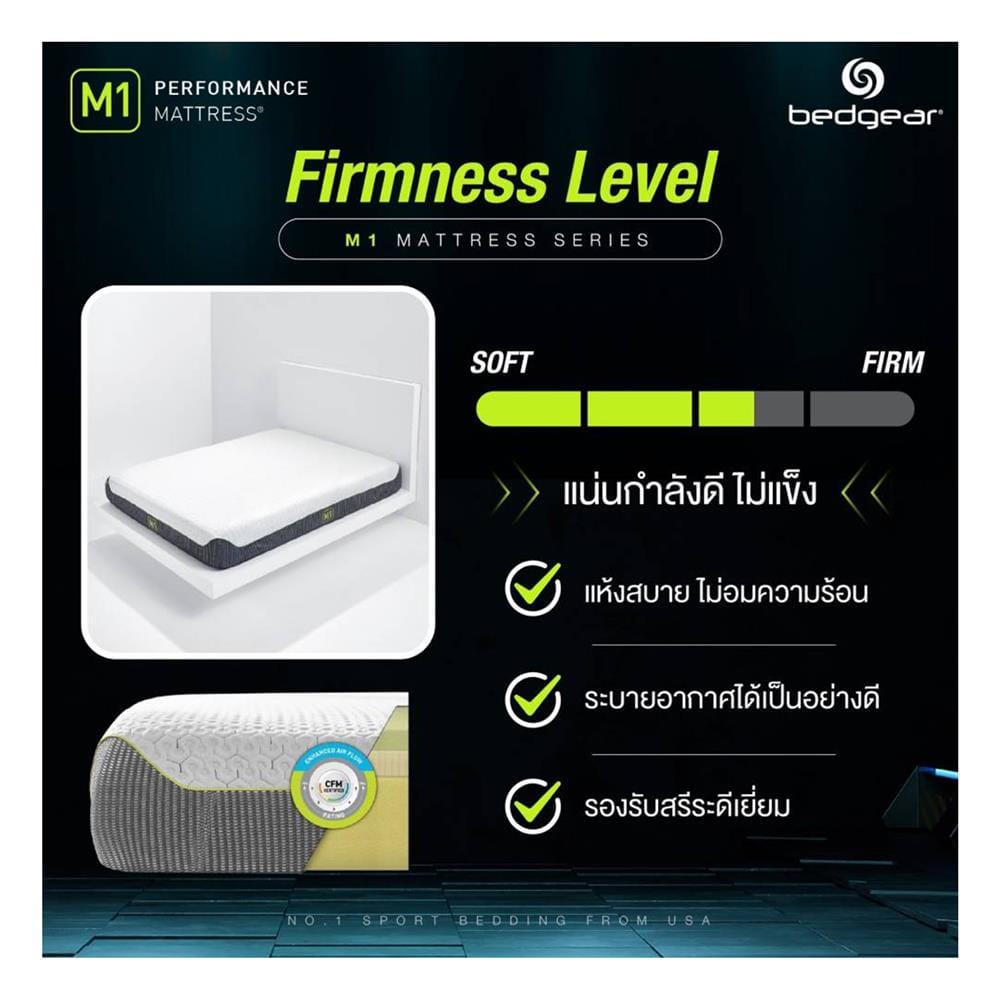 ที่นอนโฟม 6 ฟุต BEDGEAR รุ่น M1
