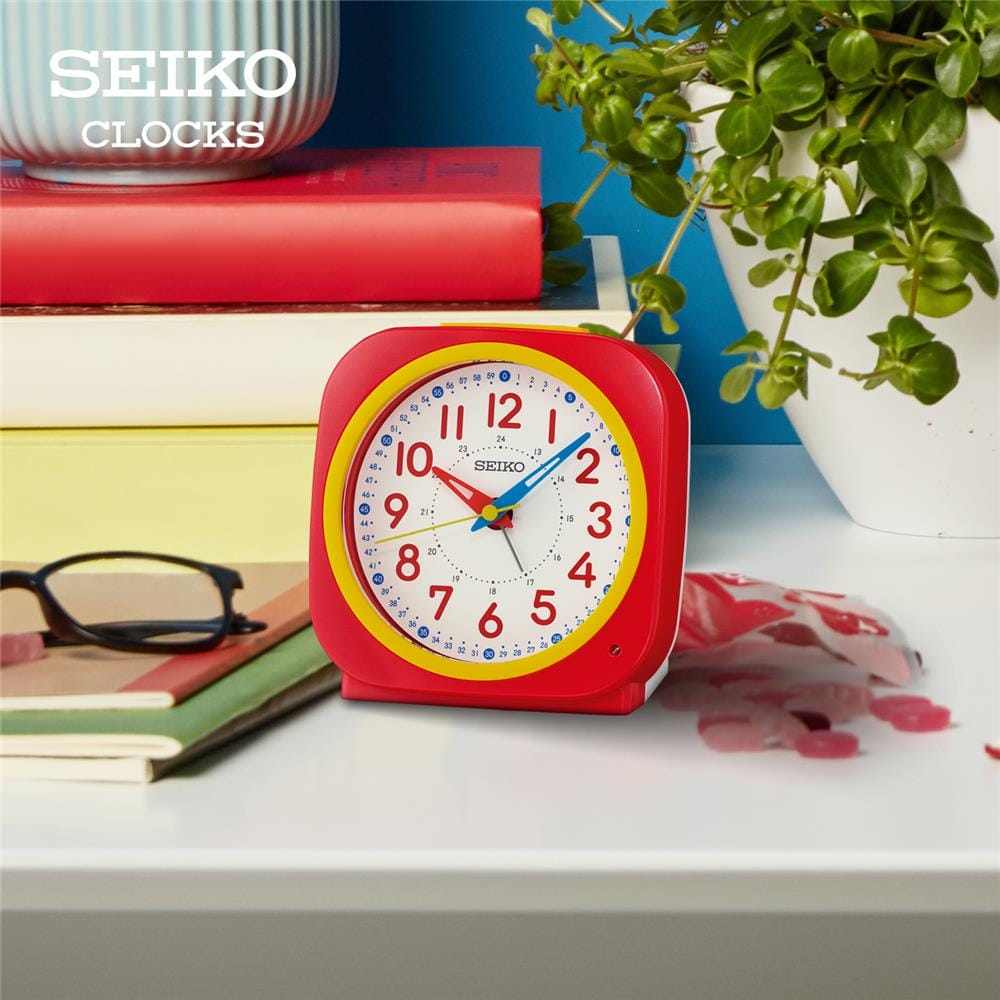 นาฬิกาปลุก SEIKO CLOCKS QHE200R 4.5 นิ้ว สีแดง