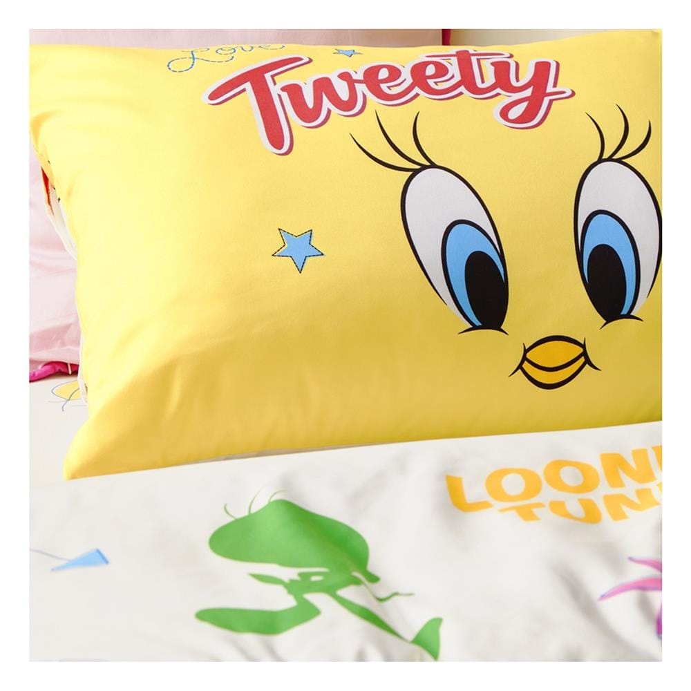 ชุดผ้าปูที่นอน 3.5 ฟุต (ชุด 4 ชิ้น) REMIER SATIN TWEETYS FJ008