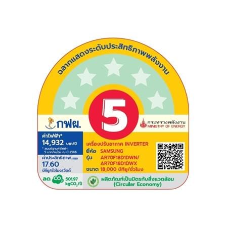 แอร์ผนัง SAMSUNG AR70F18D1DWNST 18000 บีทียู อินเวอร์เตอร์_5