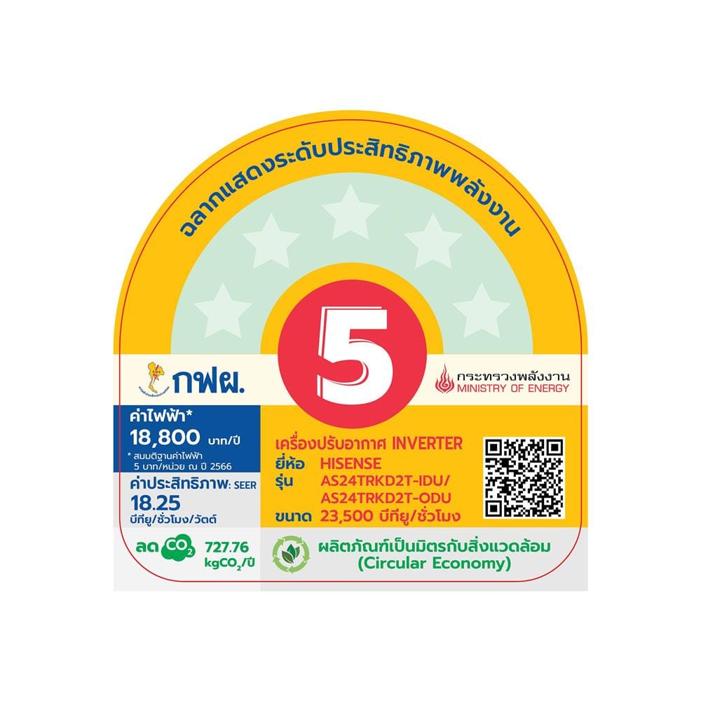แอร์ผนัง HISENSE AS24TRKD2T 23500 บีทียู อินเวอร์เตอร์