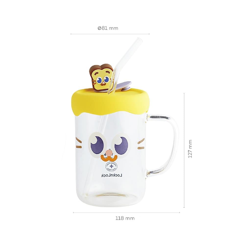 แก้วน้ำ 500 มล. LOCKNLOCK CAFE GLASS BOTTLE สีเหลือง