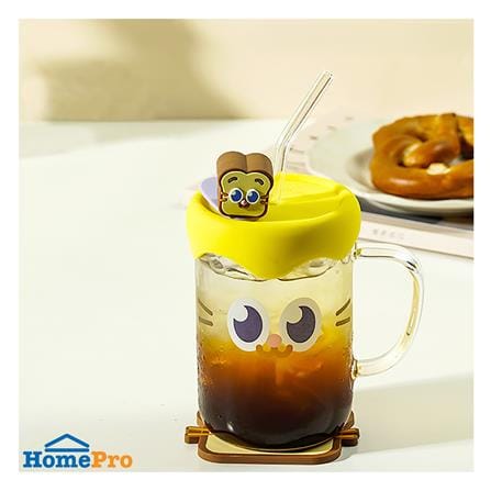 แก้วน้ำ 500 มล. LOCKNLOCK CAFE GLASS BOTTLE สีเหลือง_1