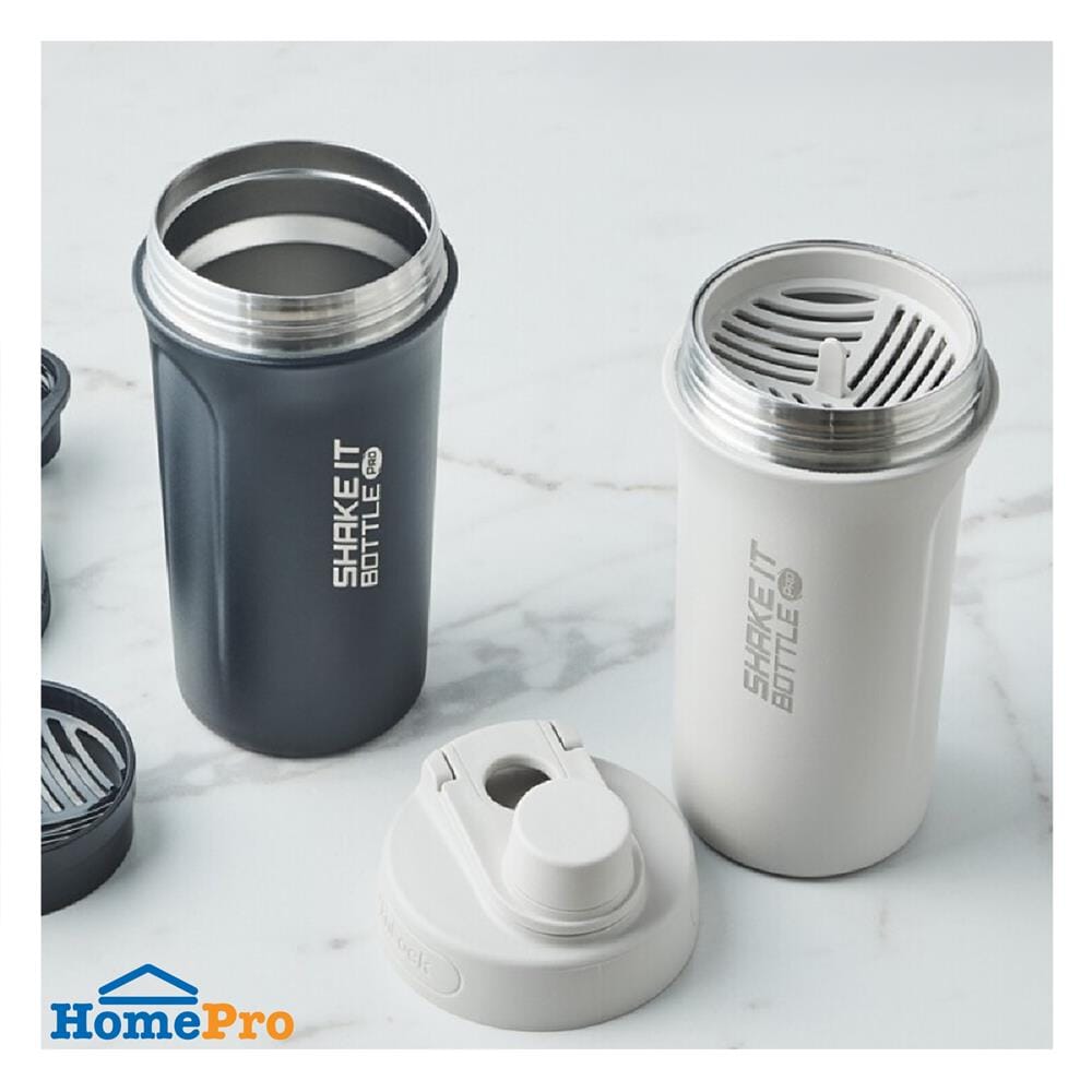 กระติกสุญญากาศ 0.65 ลิตร LOCKNLOCK SHAKE IT BOTTLE PRO STAINLESS สีดำ