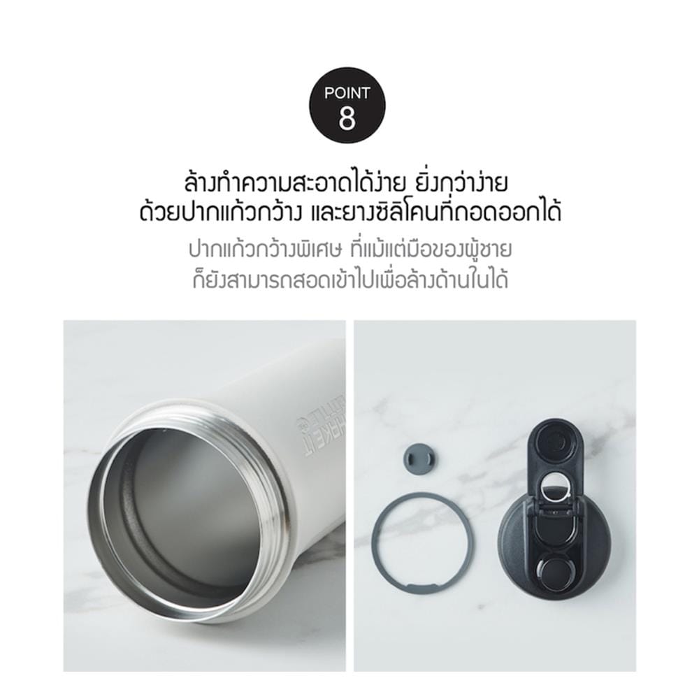 กระติกสุญญากาศ 0.65 ลิตร LOCKNLOCK SHAKE IT BOTTLE PRO STAINLESS สีดำ