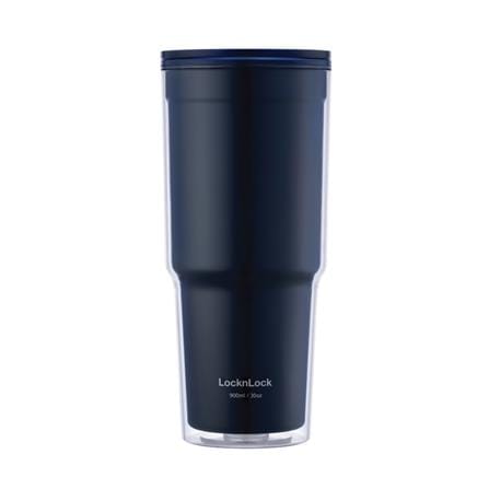แก้วน้ำพลาสติก 900 มล. LOCKNLOCK DOUBLEWALL COLD CUP สีน้ำเงิน_0