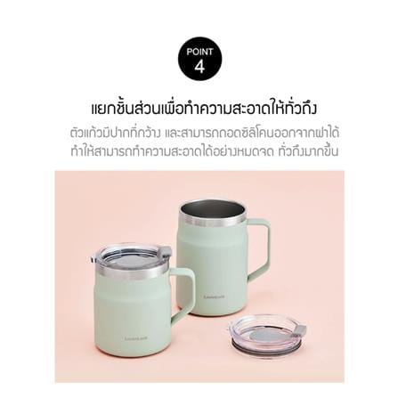 กระติกสุญญากาศ 475 มล. LOCKNLOCK METRO MUG สีเขียวกากี_5