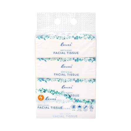 กระดาษเช็ดหน้า LOVER HANDS SOFT & SILKY 70 แผ่น (แพ็ก 4 ห่อ)_1