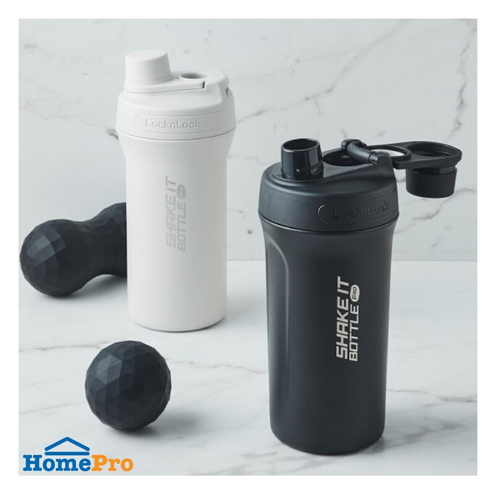 กระติกสุญญากาศ 0.65 ลิตร LOCKNLOCK SHAKE IT BOTTLE PRO STAINLESS สีเทา