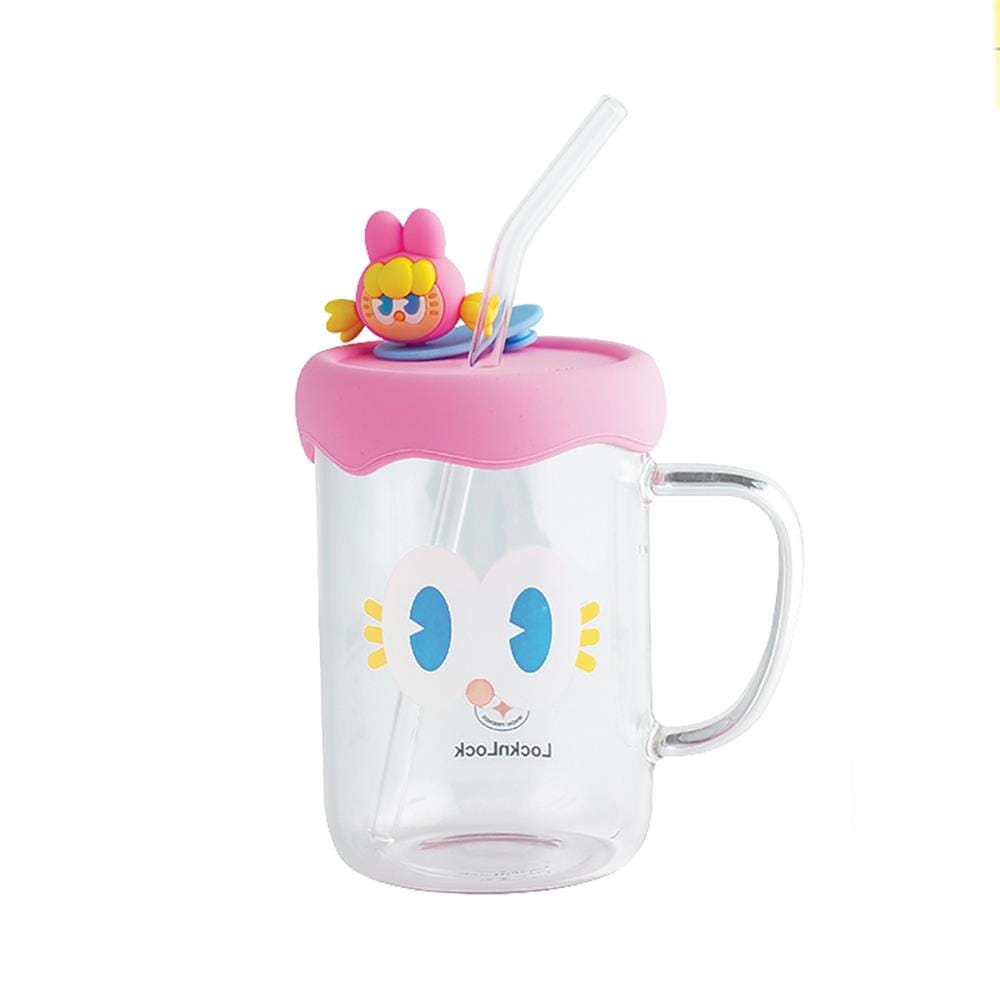 แก้วน้ำ 500 มล. LOCKNLOCK CAFE GLASS BOTTLE สีชมพู