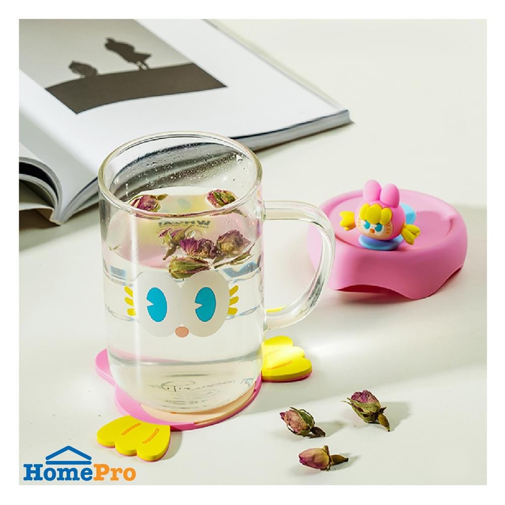 แก้วน้ำ 500 มล. LOCKNLOCK CAFE GLASS BOTTLE สีชมพู