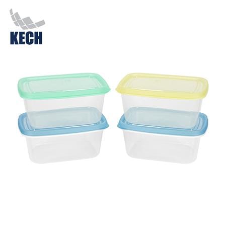 กล่องอาหารเหลี่ยม 0.5 ลิตร KECH NOLA หลากสี (แพ็ก 4 ชิ้น)_1