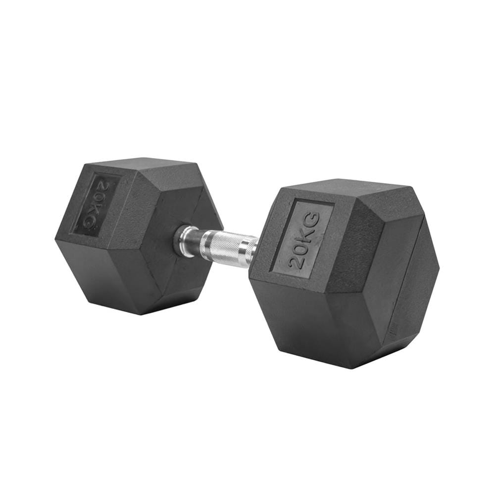 ดัมเบลหกเหลี่ยม หุ้มยาง IRONTEC 20 กก.