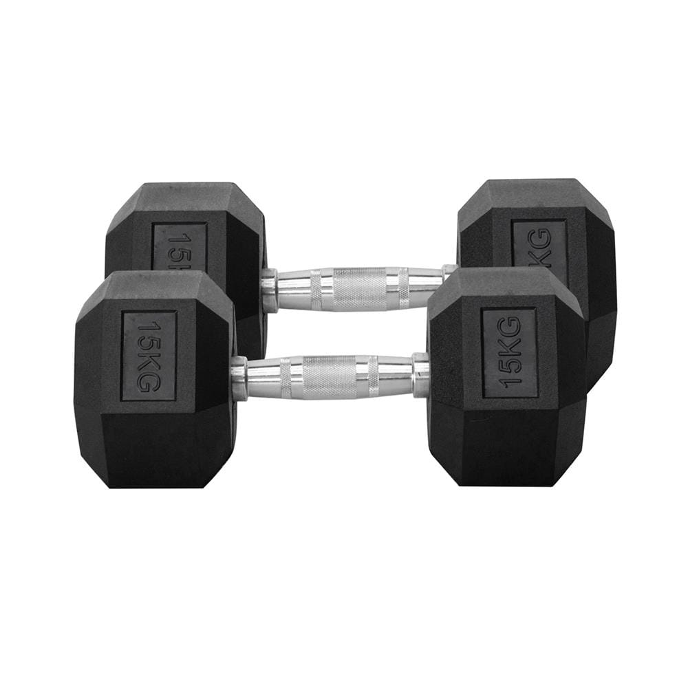 ดัมเบลหกเหลี่ยม หุ้มยาง IRONTEC 15 กก. (1 คู่)