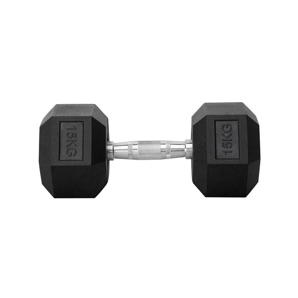 ดัมเบลหกเหลี่ยม หุ้มยาง IRONTEC 15 กก. (1 คู่)