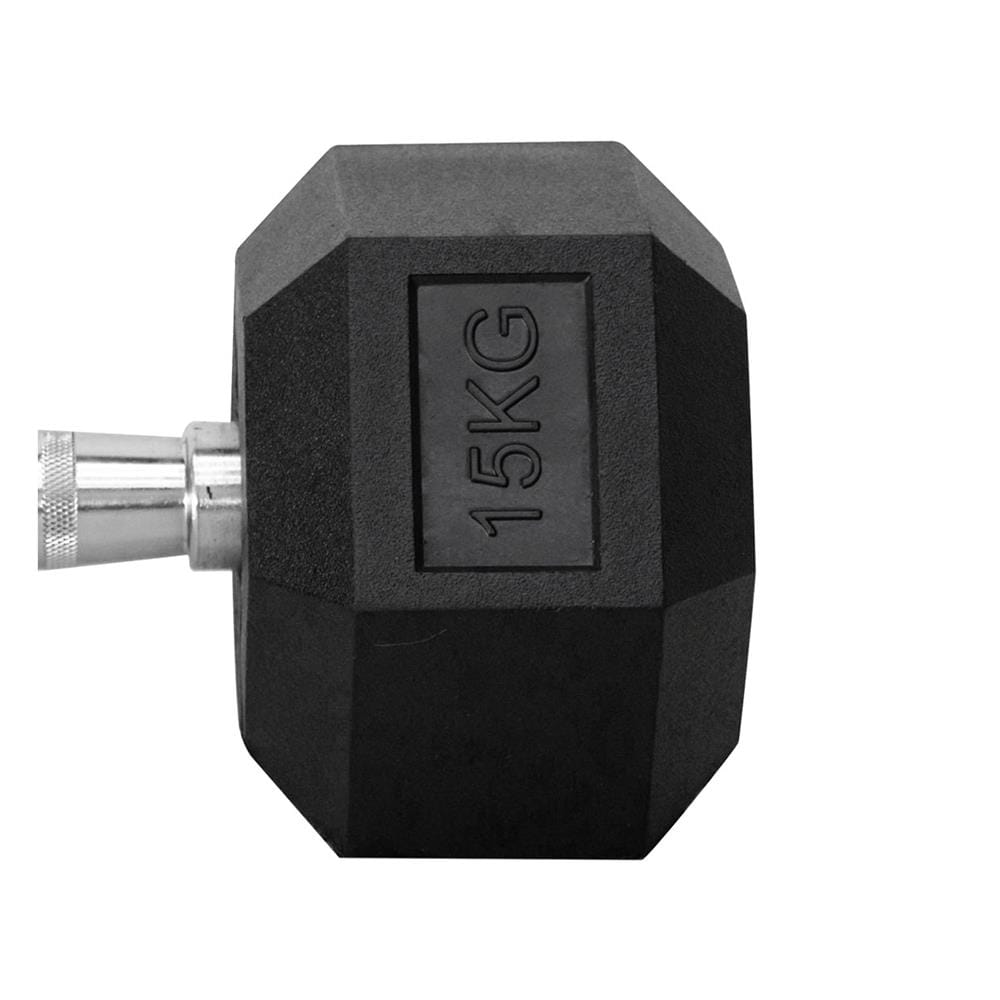 ดัมเบลหกเหลี่ยม หุ้มยาง IRONTEC 15 กก. (1 คู่)
